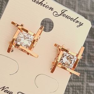 Squared 14 Gold plated Swacoski Elements Crystal